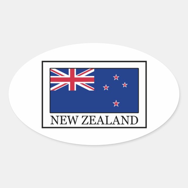 New Zealand Oval Sticker (Front)