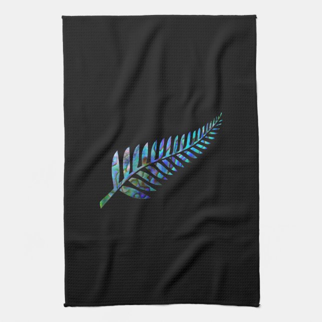 NEW ZEALAND PAUA FERN TEA TOWEL (Vertical)