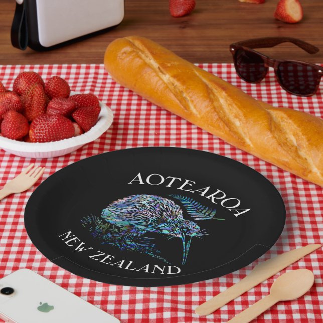 NEW ZEALAND PAUA KIWI PAPER PLATE (Picnic)