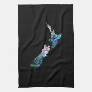 NEW ZEALAND PAUA MAP TEA TOWEL