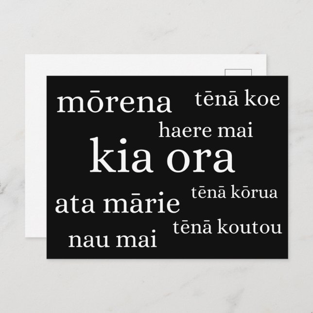 New Zealand Postcard with Kiwi Greetings (Front/Back)