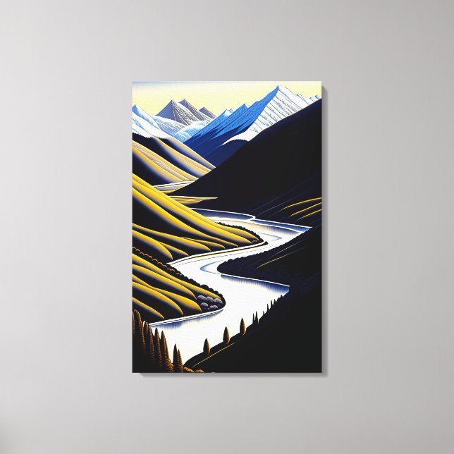 New Zealand River Valley - Canvas Print (Front)