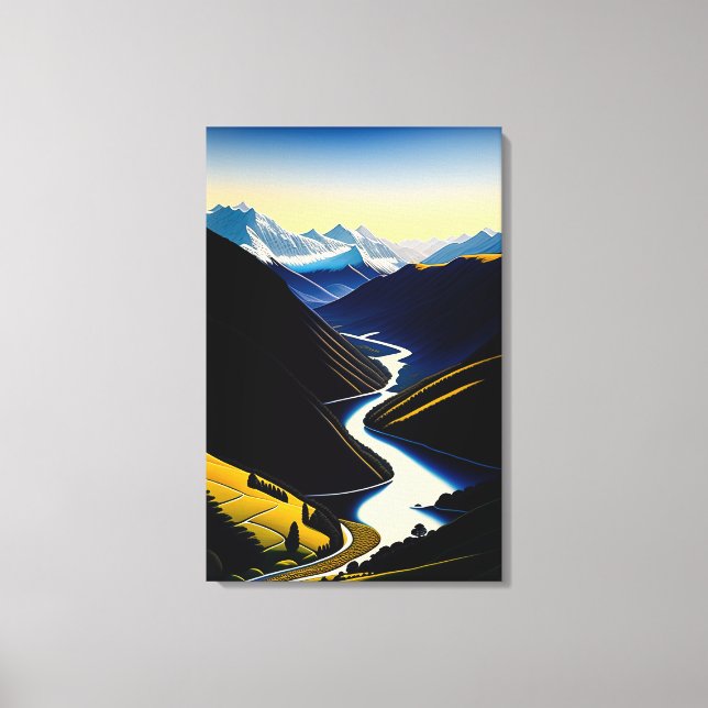 New Zealand River Valley - Canvas Print (Front)