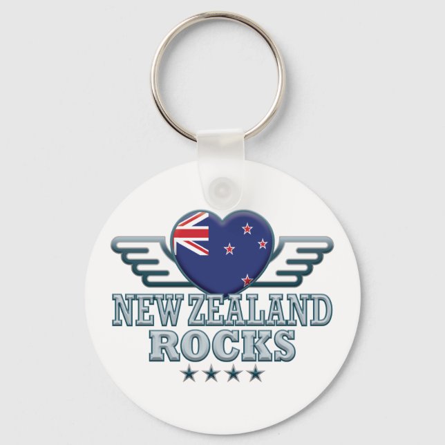 New Zealand Rocks v2 Key Ring (Front)