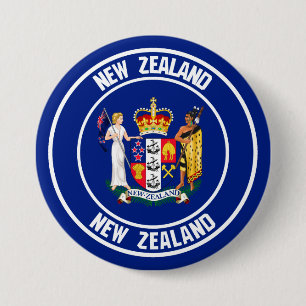 New Zealand Round Emblem 7.5 Cm Round Badge