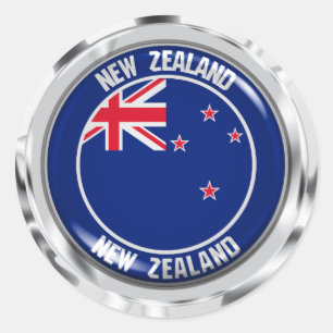New Zealand Round Emblem Classic Round Sticker