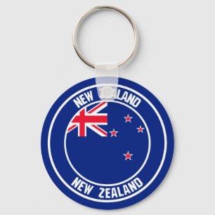New Zealand Round Emblem Key Ring