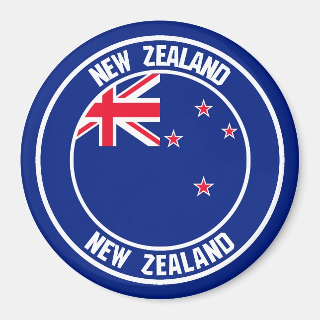 New Zealand Round Emblem Magnet (Front)