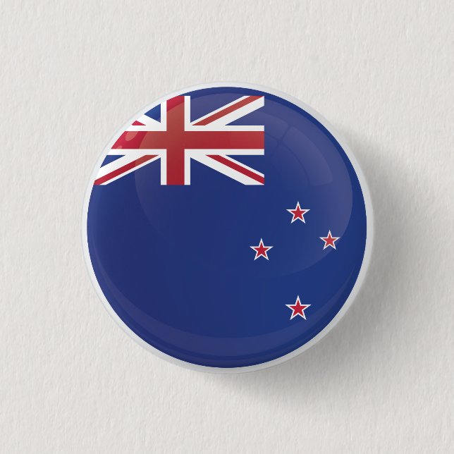 New Zealand  Round Icon Flag 3 Cm Round Badge (Front)