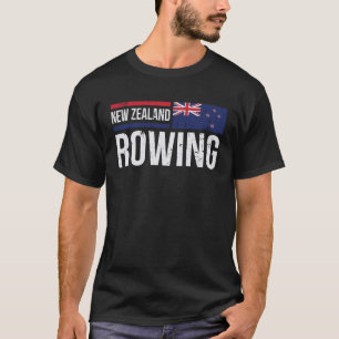 New Zealand Rowing Rower Scull Crew Racing Kiwi Fl T-Shirt