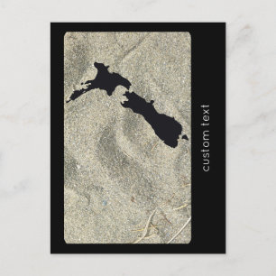 NEW ZEALAND SAND BEACH BLACK AOTEAROA KIWI CUSTOM POSTCARD