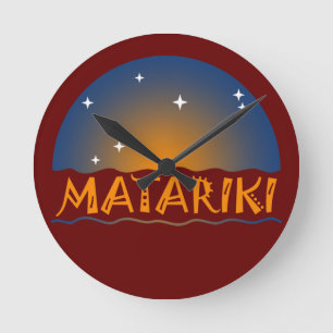 New Zealand Seven Sisters Maori MATARIKI 1b Round Clock