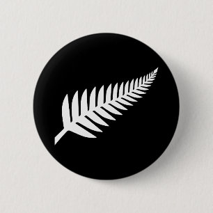 New Zealand Silver Fern  6 Cm Round Badge