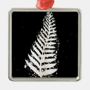 New Zealand SIlver Fern Christmas Tree Metal Tree Decoration