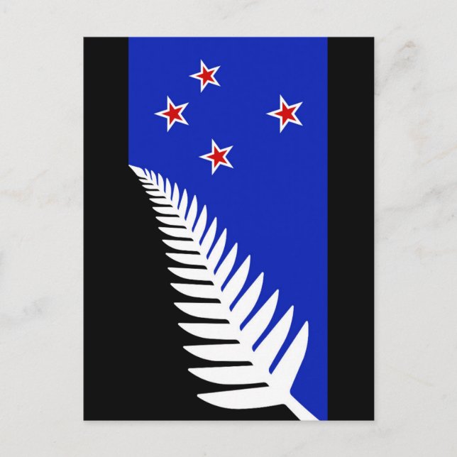 New Zealand Silver Fern Flag Postcard (Front)