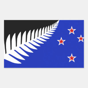 New Zealand Silver Fern Flag Rectangular Sticker