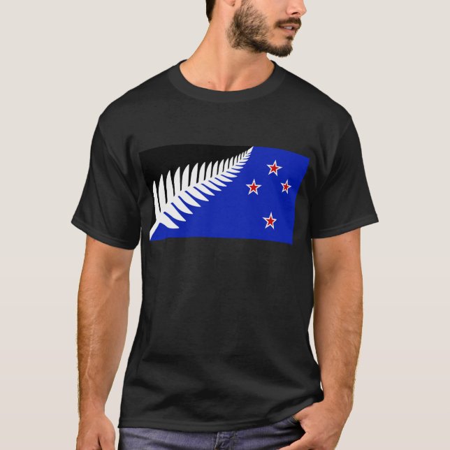 New Zealand Silver Fern Flag T-Shirt (Front)