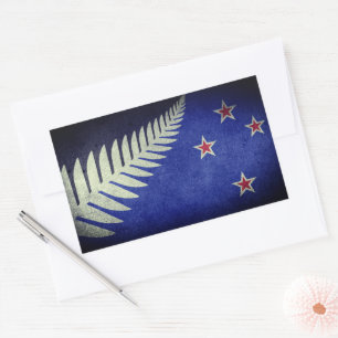 New Zealand Silver Fern Rectangular Sticker
