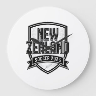 New Zealand Soccer 2026 Soccer Bold Country Typogr Large Clock