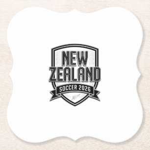 New Zealand Soccer 2026 Soccer Bold Country Typogr Paper Coaster