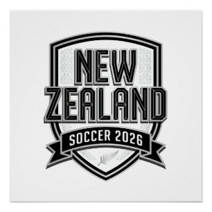 New Zealand Soccer 2026 Soccer Bold Country Typogr Poster