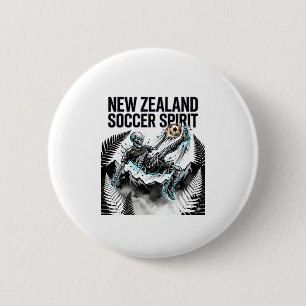 New Zealand Soccer Spirit Skeleton Striker Nations 6 Cm Round Badge
