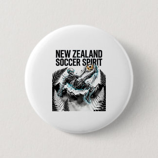 New Zealand Soccer Spirit Skeleton Striker Nations 6 Cm Round Badge
