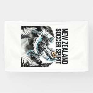 New Zealand Soccer Spirit Skeleton Striker Nations Banner