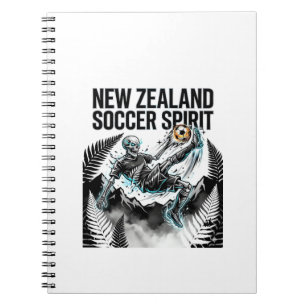New Zealand Soccer Spirit Skeleton Striker Nations Notebook