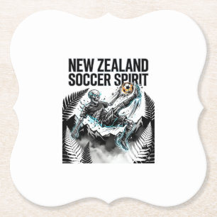 New Zealand Soccer Spirit Skeleton Striker Nations Paper Coaster