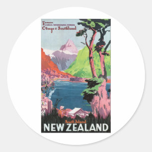 New Zealand South Island Classic Round Sticker