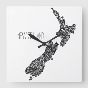 New Zealand Square Wall Clock