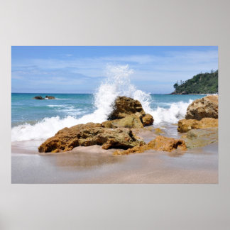 New Zealand Tairua Beach Waves Poster