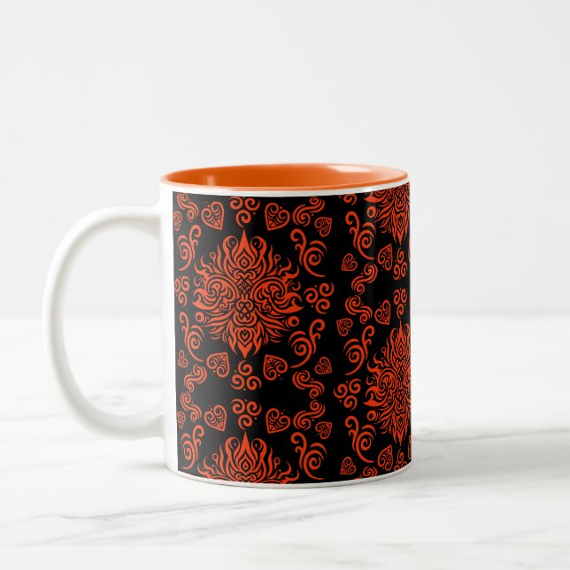 New Zealand Traditional Māori Two-Tone Coffee Mug (Left)