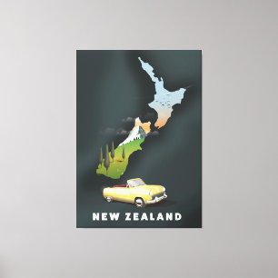 New Zealand Travel poster Canvas Print