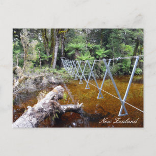 New Zealand trekking, Wire Bridge, Wilderness Postcard