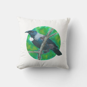 New Zealand Tui - Painting in acrylic Cushion