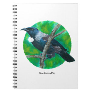 New Zealand Tui - Painting in acrylic Notebook