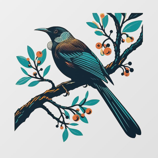 New Zealand Tui Window Cling Decal (Sheet)