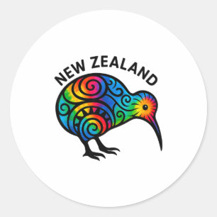 New Zealand Vacation, New Zealand Souvenirs, Kiwi Classic Round Sticker