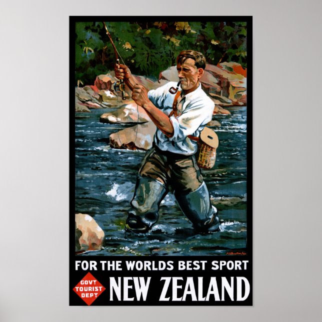 New Zealand Vintage Poster Restored (Front)