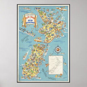New Zealand Vintage Travel Poster Ad Retro Prints