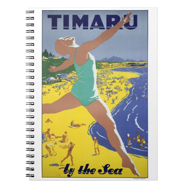 New Zealand Vintage Travel Poster Notebook (Front)