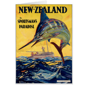 New Zealand Vintage Travel Poster Restored