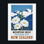 New Zealand Vintage Travel Poster Restored Postcard<br><div class="desc">Restored and digitally enhanced vintage travel poster from Southern Alps, New Zealand. Please note that our posters are high quality reproductions based on professional, very high resolution scans off the originals. Our manual retouching process does not involve the use of filters that remove any original details or texture that you...</div>