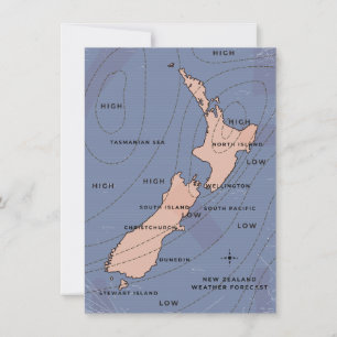 new zealand Vintage weather map