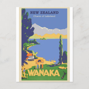 New Zealand Wanaka Vintage Travel Postcard