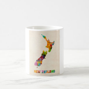 New Zealand, Watercolor Map Coffee Mug