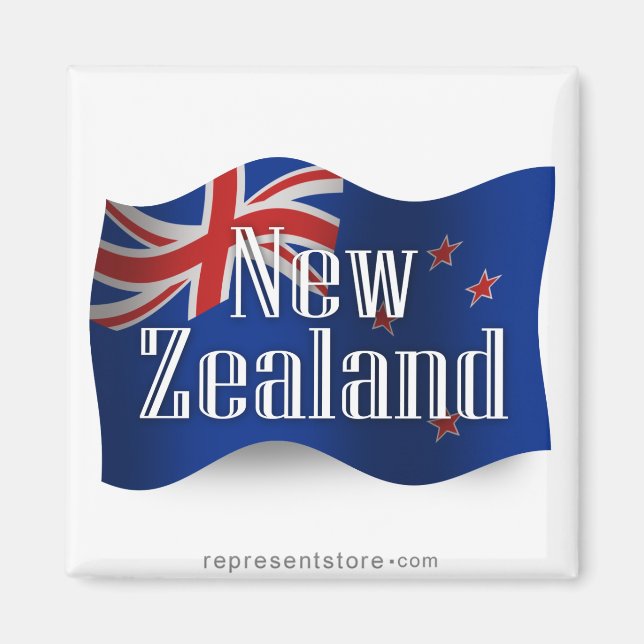 New Zealand Waving Flag Magnet (Front)