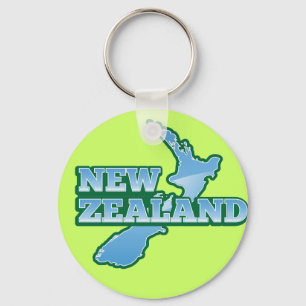 NEW ZEALAND with a map Key Ring